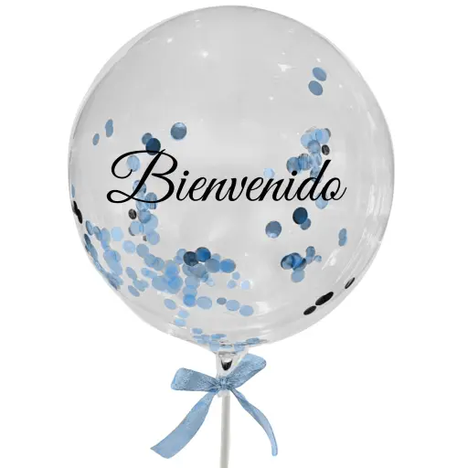 Globo burbuja bienvenido con aire