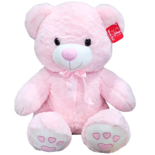 Peluche oso con huella 4411722 rosa