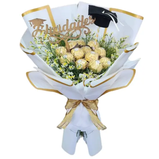 Ramo de bombones ferrero rocher graduacion con topper