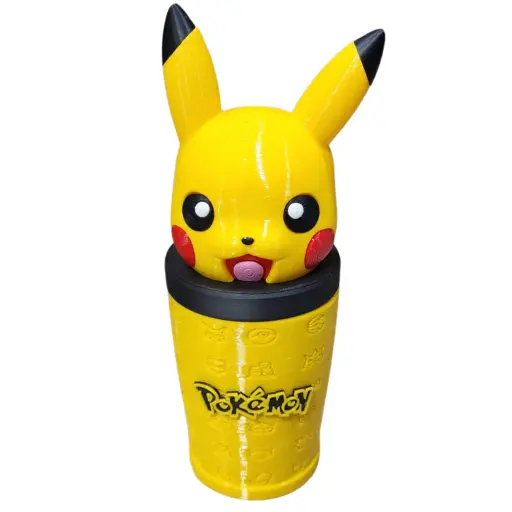 Vaso 3d con sorbete pikachu