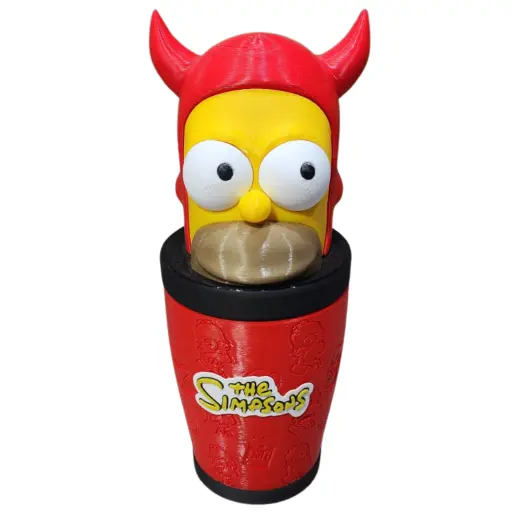 Vaso 3d con sorbete simpsons