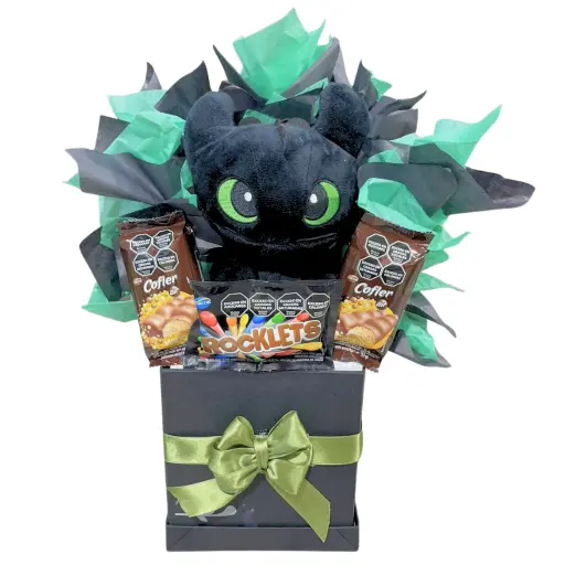 Box chimuelo con bombones de chocolate y peluche 